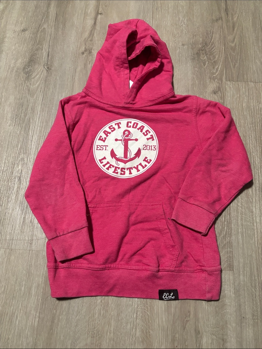 Kids East Coast Lifestyle Anchor Hoodie - Hot Pink